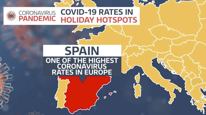 Covid-19 rates in holiday hotspots