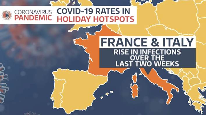 Covid-19 rates in holiday hotspots