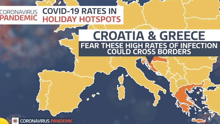 Covid-19 rates in holiday hotspots