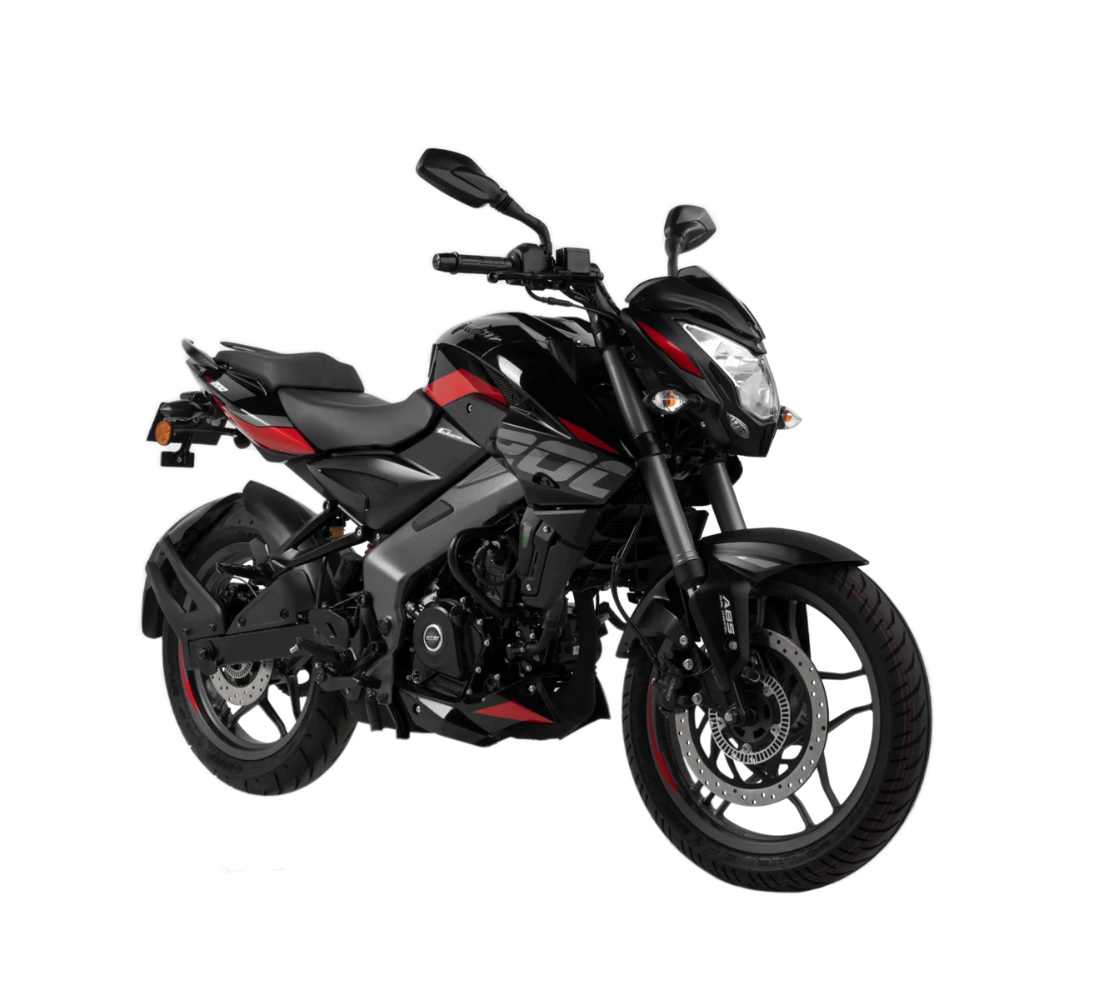 Motocicleta Bajaj Pulsar 200 NS FI ABS UG en primer plano galgo Colombia|