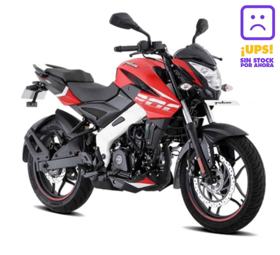 Motocicleta Bajaj Pulsar NS 200 FI ABS en primer plano galgo Chile