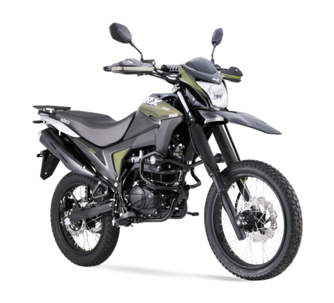 Motocicleta Victory MRX 150 Pro en primer plano galgo Colombia