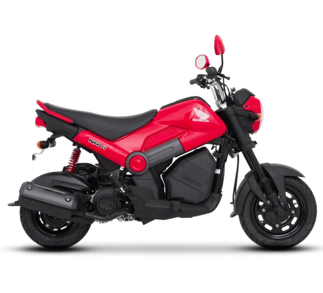 Motocicleta Honda Navi en plano lateral galgo Colombia