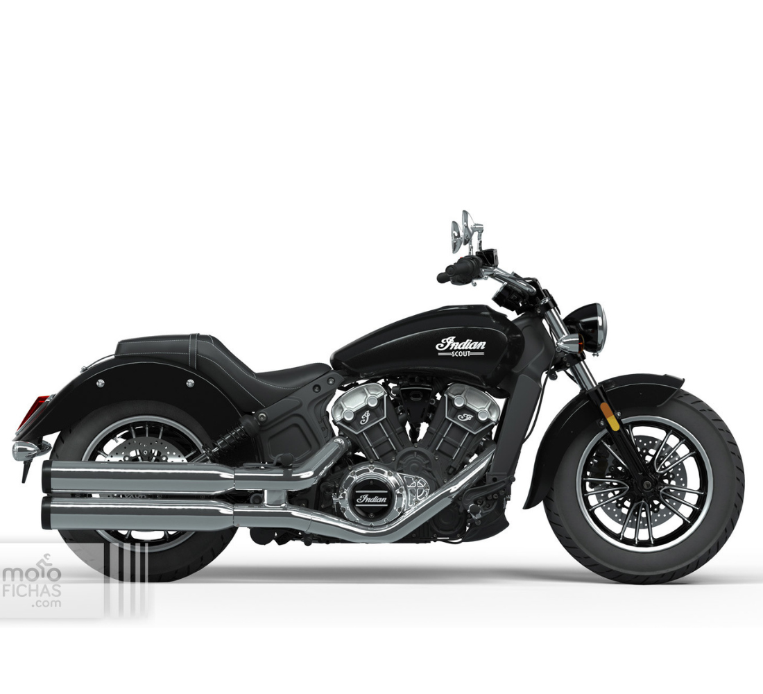 Motocicleta Indian Scout en plano lateral galgo México