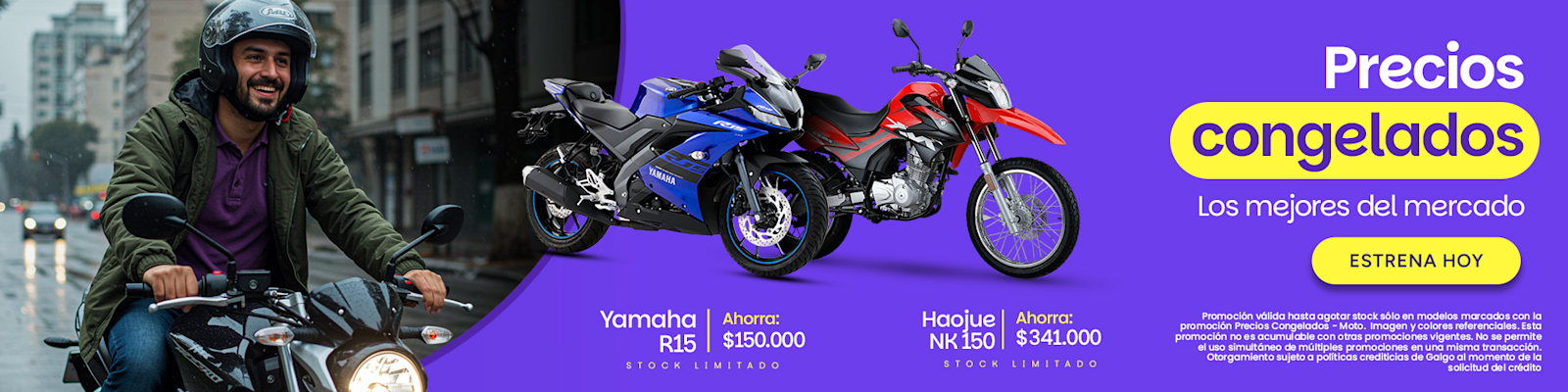 La promo de los precios bajos en moto, el mejor precio en galgo, ofertas todo invierno