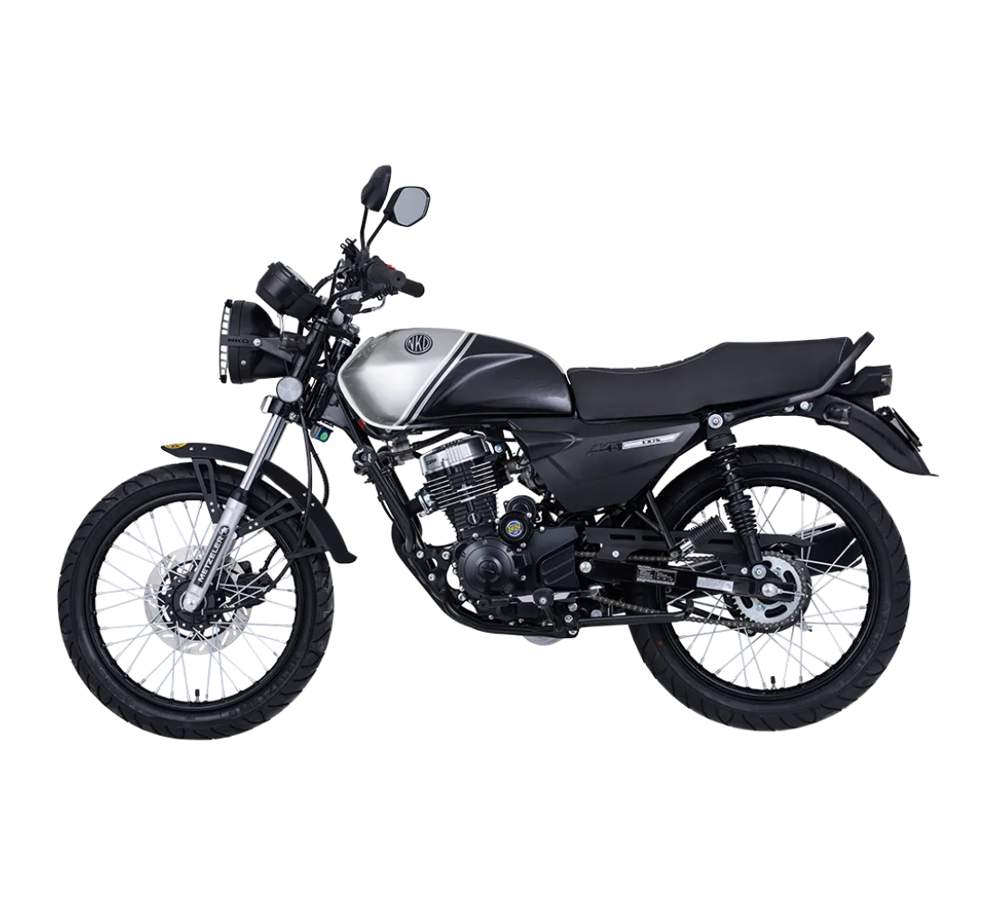 Motocicleta AKT NKD EX75 en plano lateral galgo Colombia