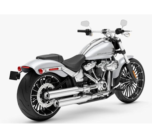 Motocicleta Harley Davidson Breakout 117 en plano diagonal galgo México