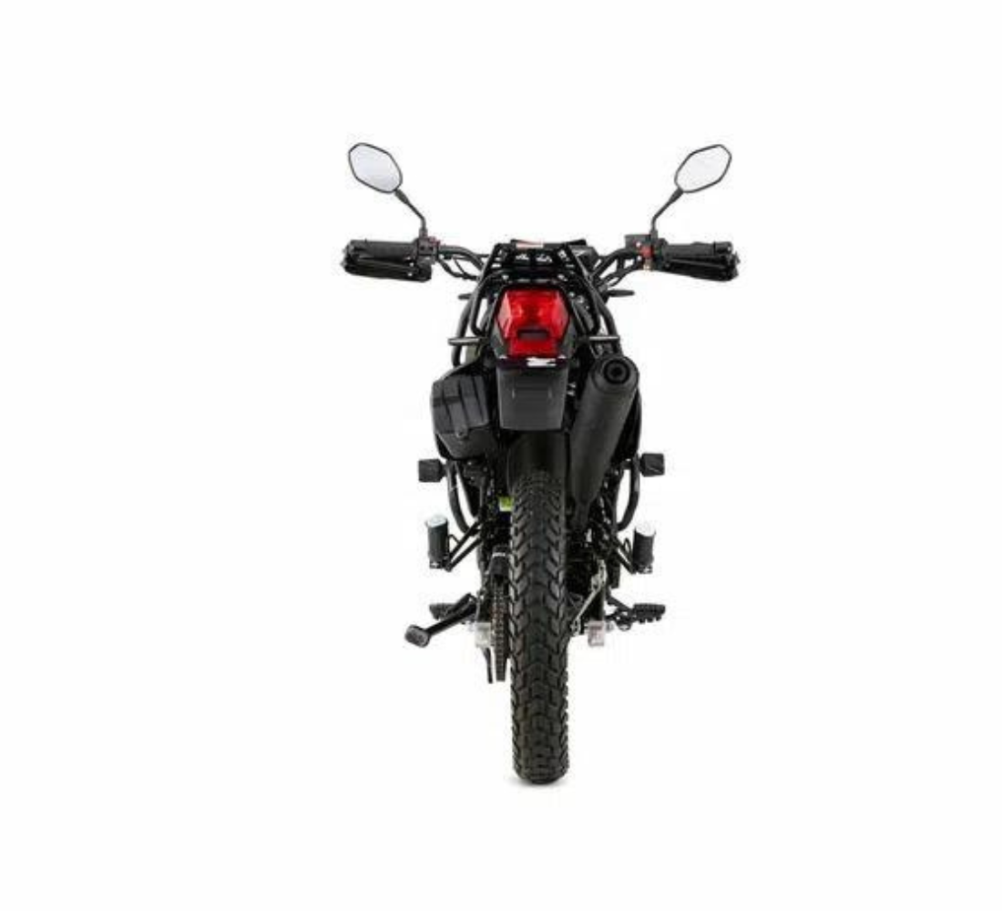 Motocicleta Victory MRX 125 Pro en plano trasero galgo Colombia