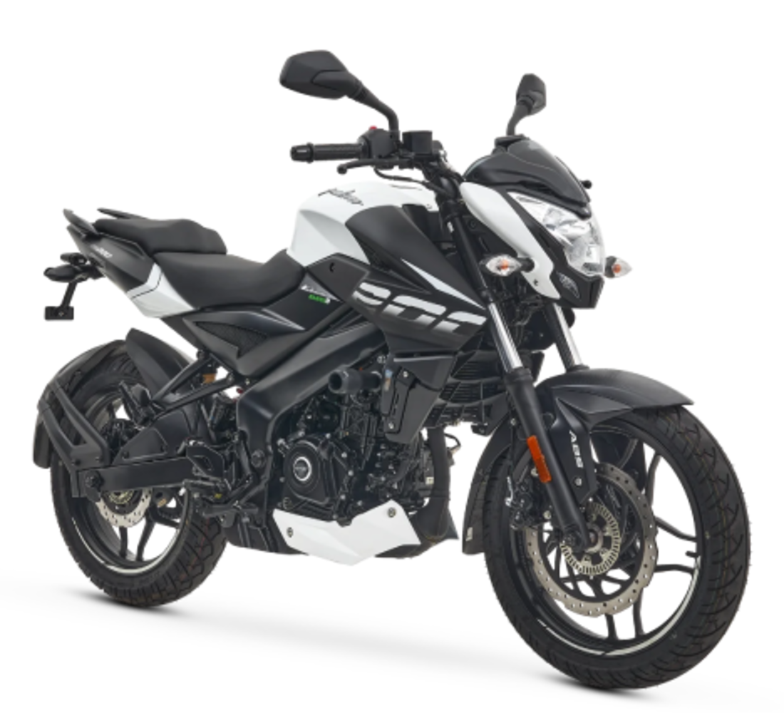 Motocicleta Bajaj Pulsar NS 200 FI en primer plano galgo Colombia