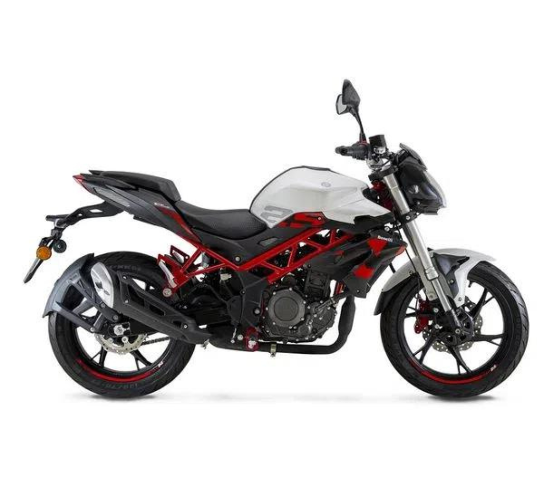 Motocicleta Benelli TNT 25N en plano lateral galgo México