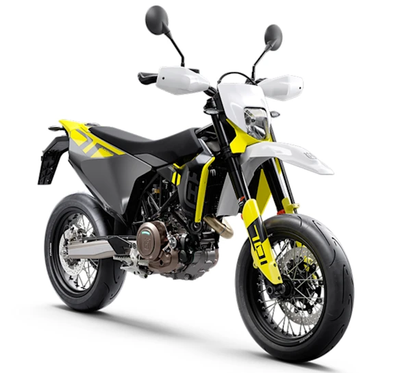 Motocicleta Husqvarna 701 Supermoto en primer plano galgo México