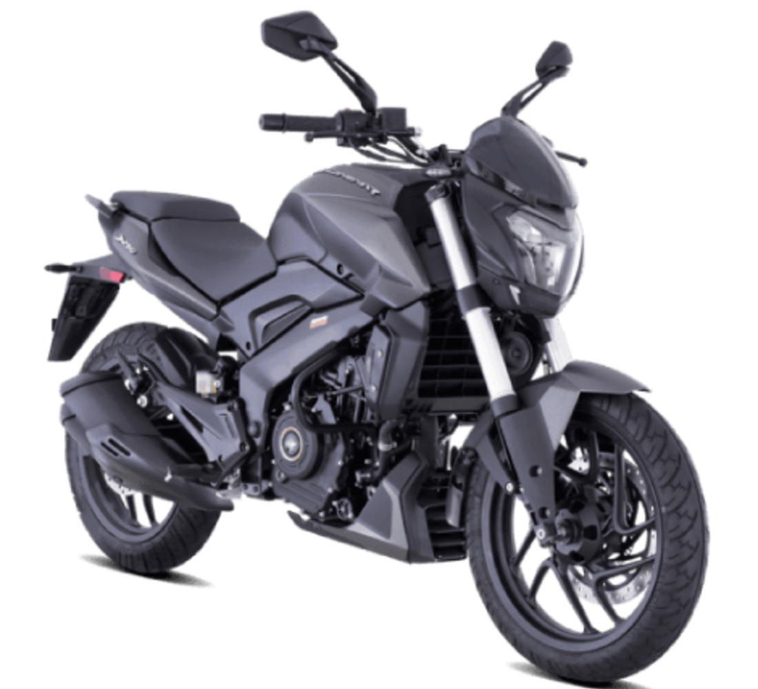 Motocicleta Bajaj Dominar 250 en primer plano galgo