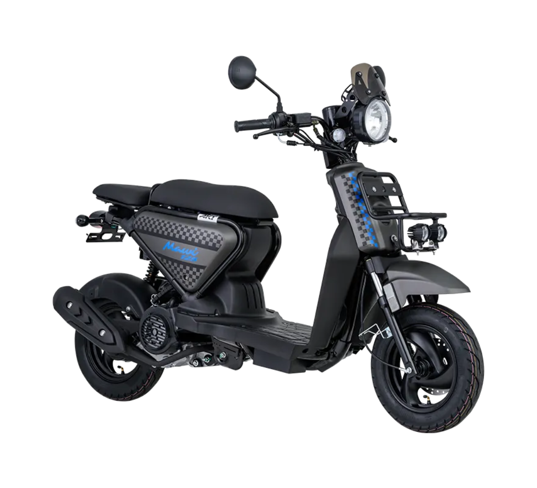 Motocicleta AKT Mawi FP 125 en primer plano galgo Colombia