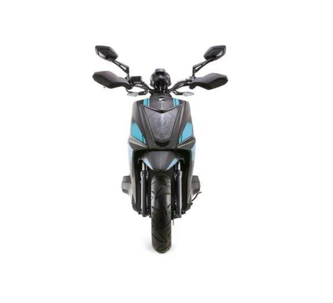 Motocicleta KYMCO Agility Fusion en plano frontal galgo Colombia