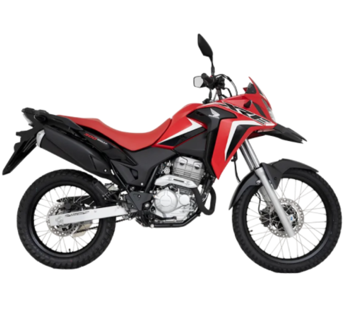 Motocicleta Honda  XRE 300 ABS DLX en plano lateral galgo Colombia