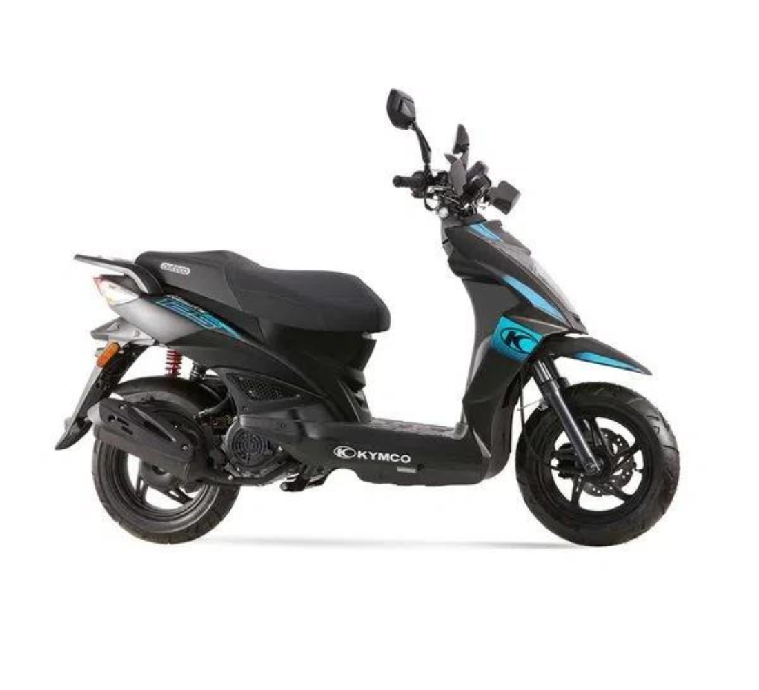 Motocicleta KYMCO Agility Fusion en plano lateral galgo Colombia