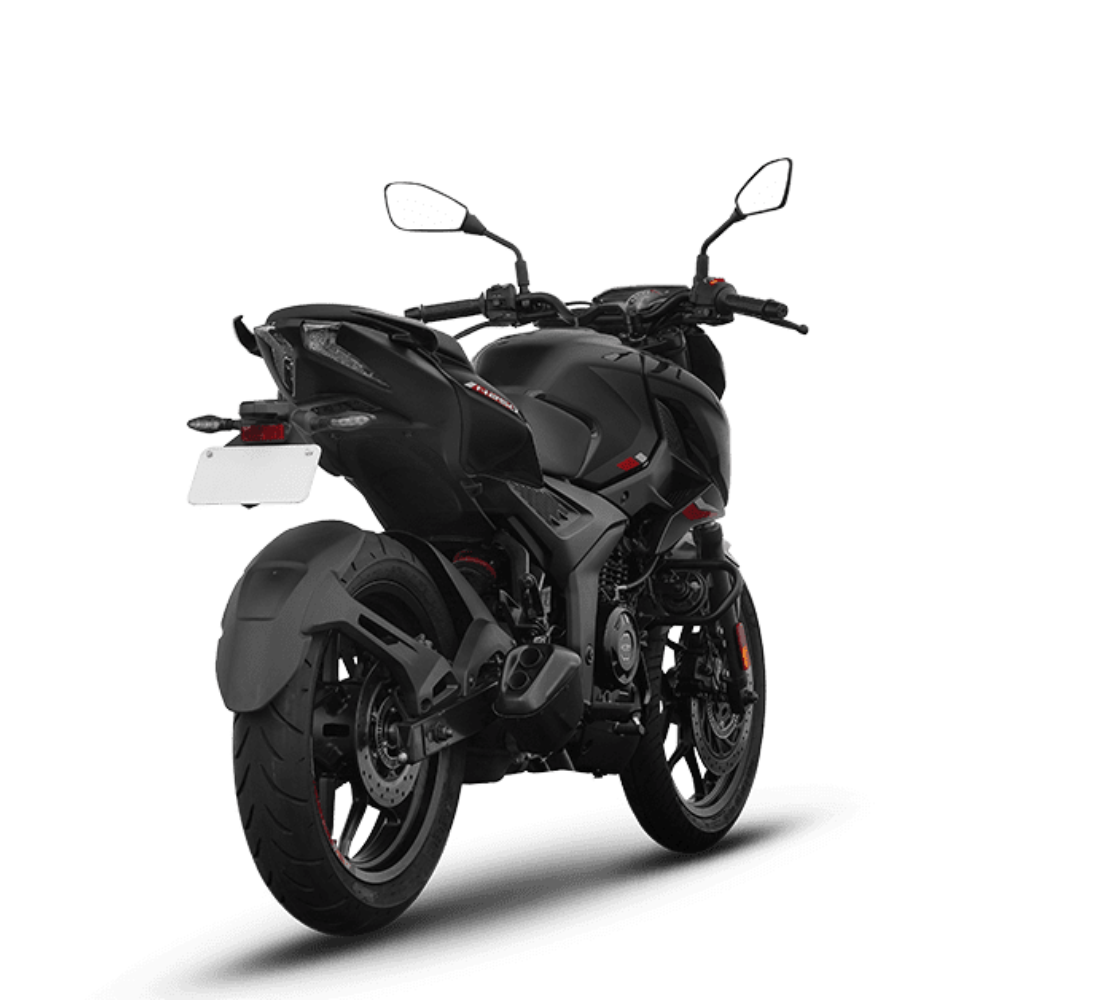 Motocicleta Bajaj Pulsar N250 en plano diagonal galgo Colombia