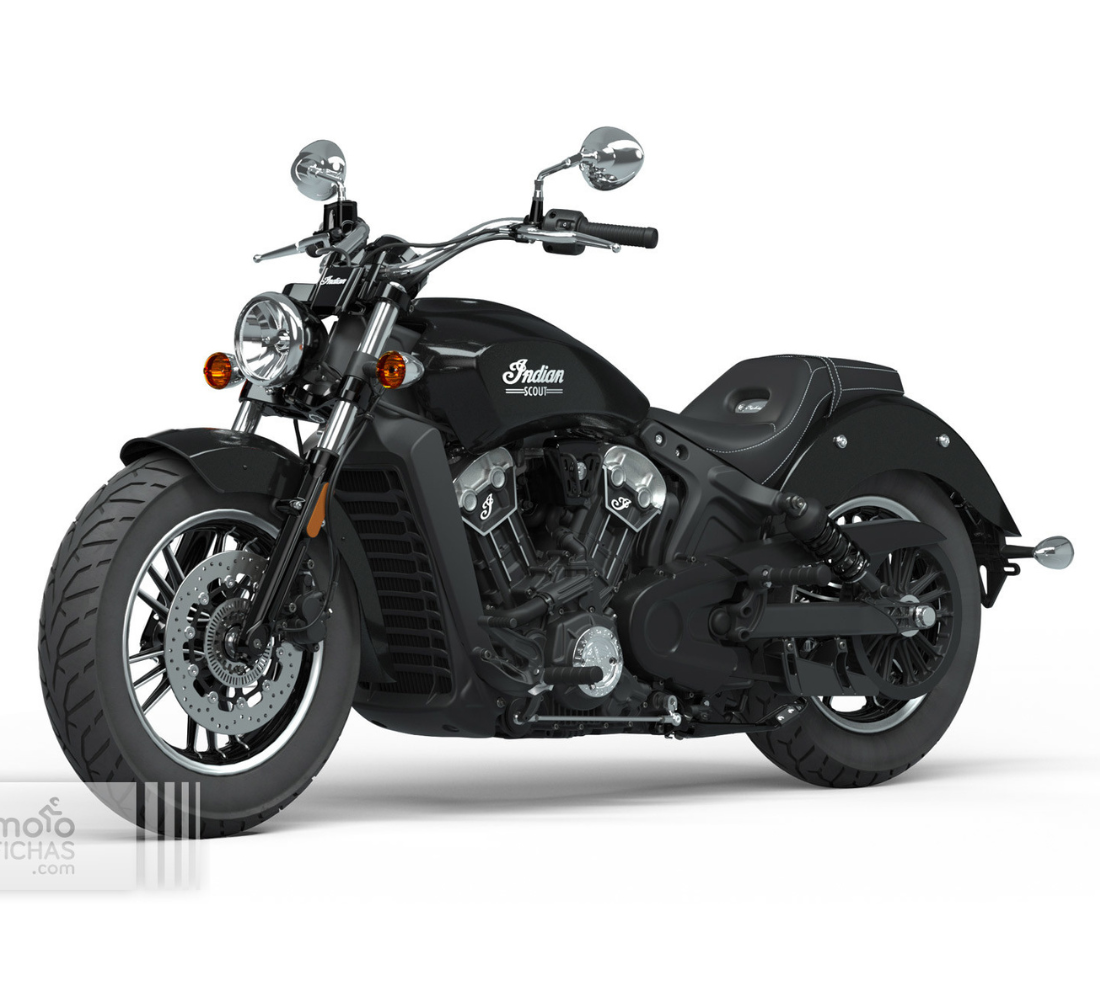 Motocicleta Indian Scout en plano diagonal galgo México