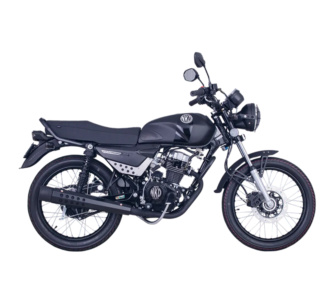 Motocicleta AKT NKD EX74 en plano lateral galgo Colombia