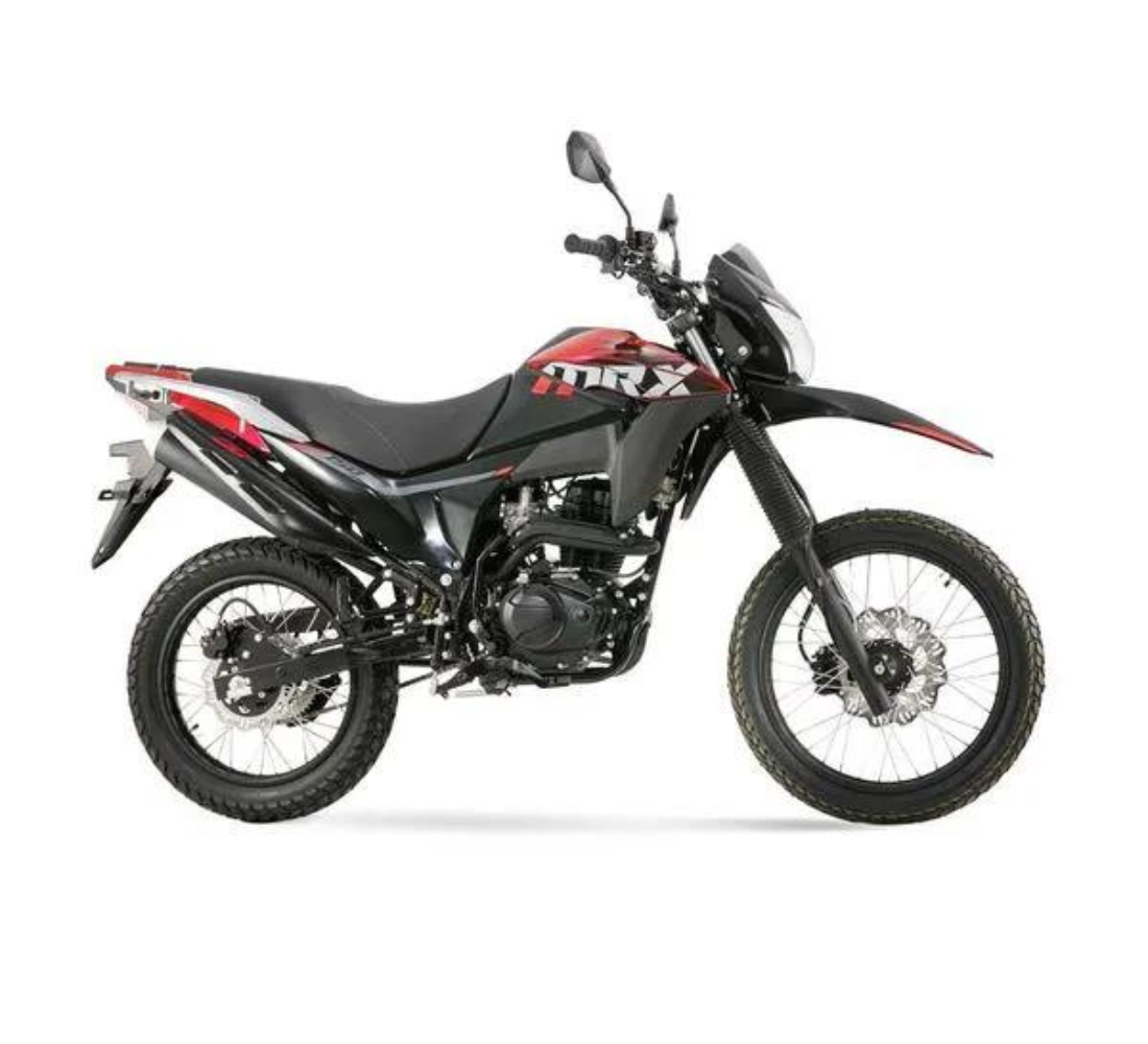Motocicleta Victory MRX 150 TK en plano lateral galgo Colombia