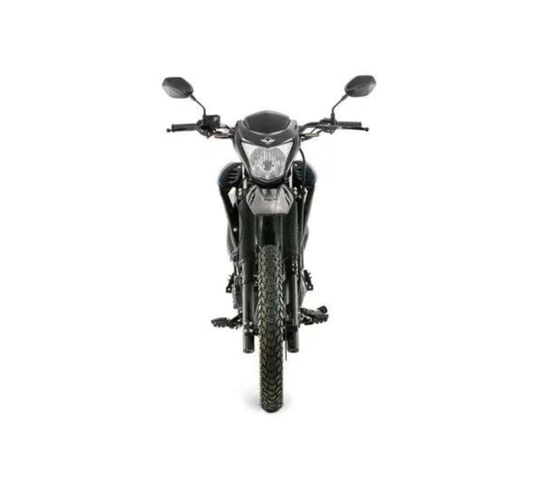 Motocicleta Victory MRX 150 en plano frontal galgo Colombia