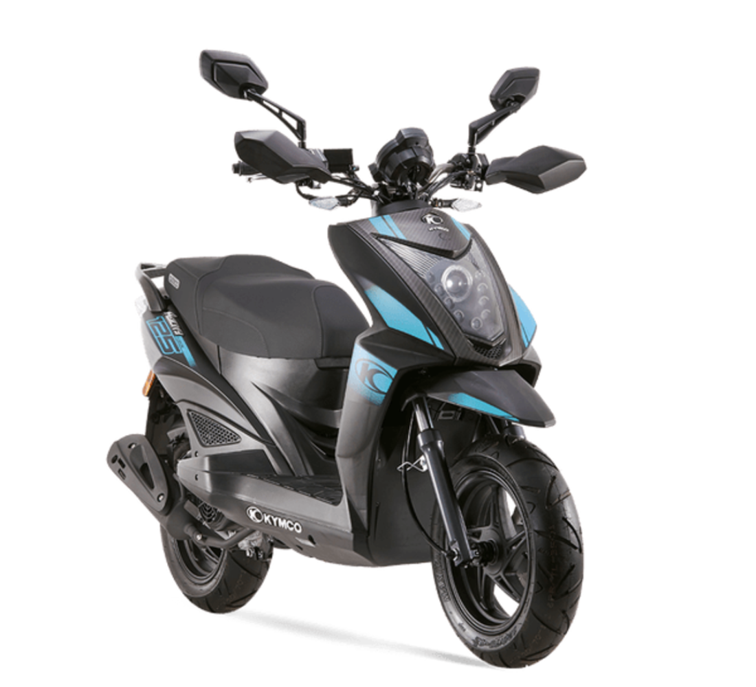 Motocicleta KYMCO Agility Fusion en primer plano galgo Colombia