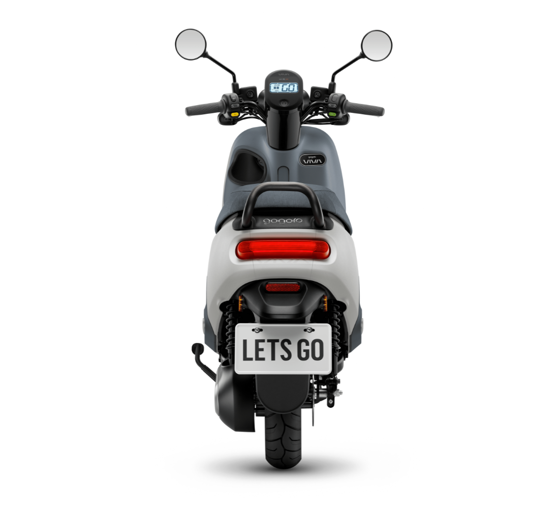 Motocicleta Gogoro Viva Mix en plano trasero galgo Colombia