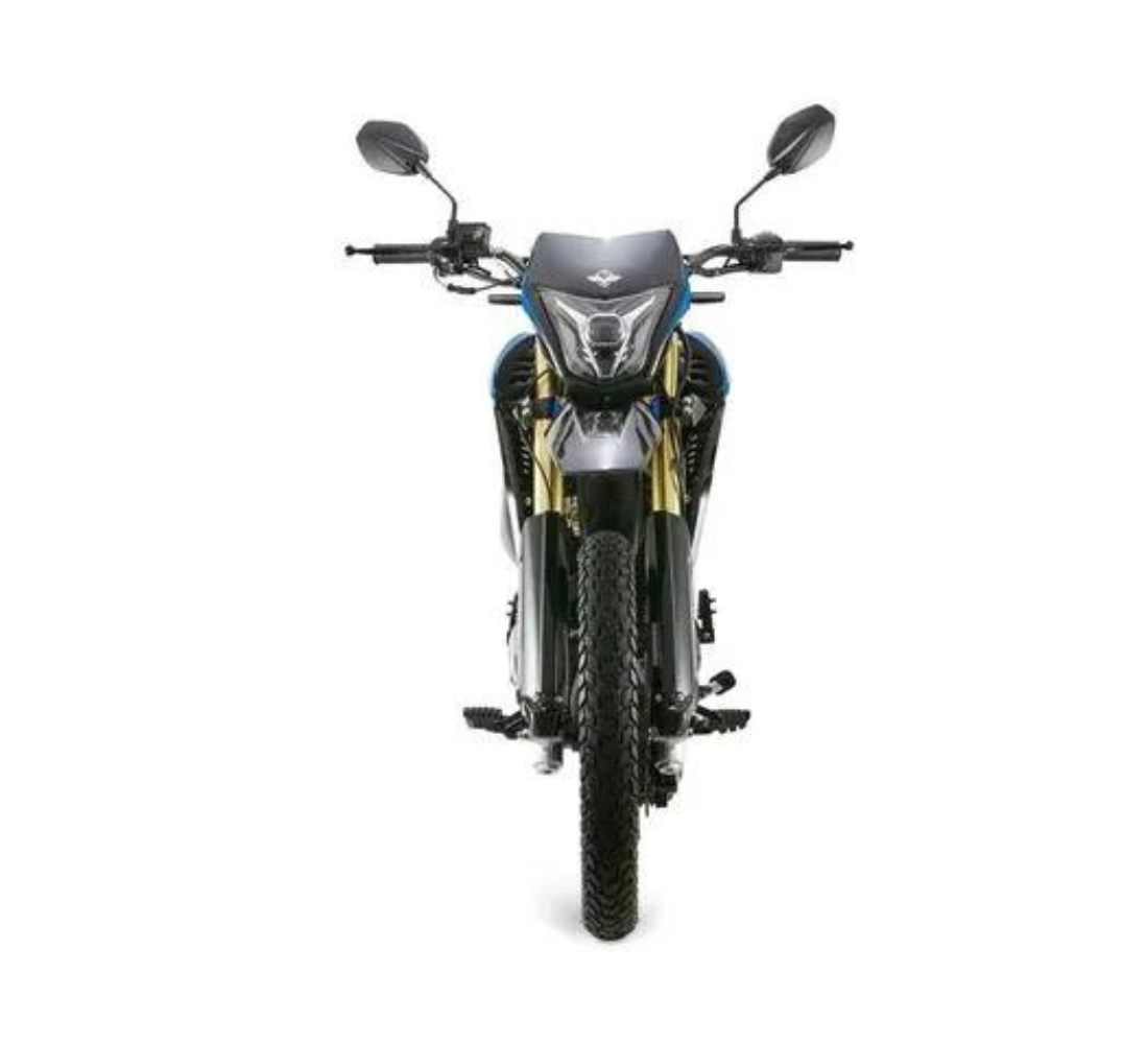 Motocicleta Victory MRX 200 en plano frontal galgo Colombia