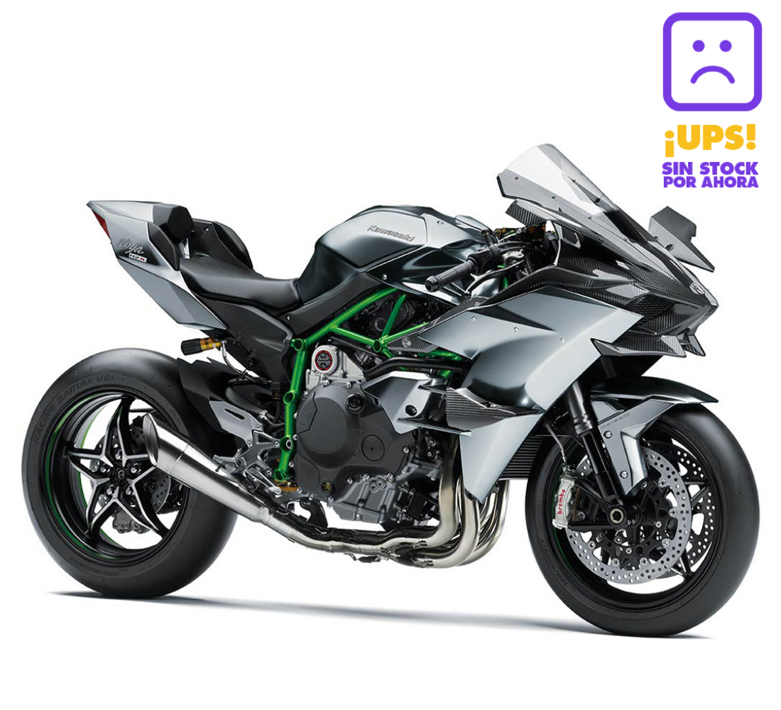 Motocicleta Kawasaki Ninja H2R en primer plano galgo Perú