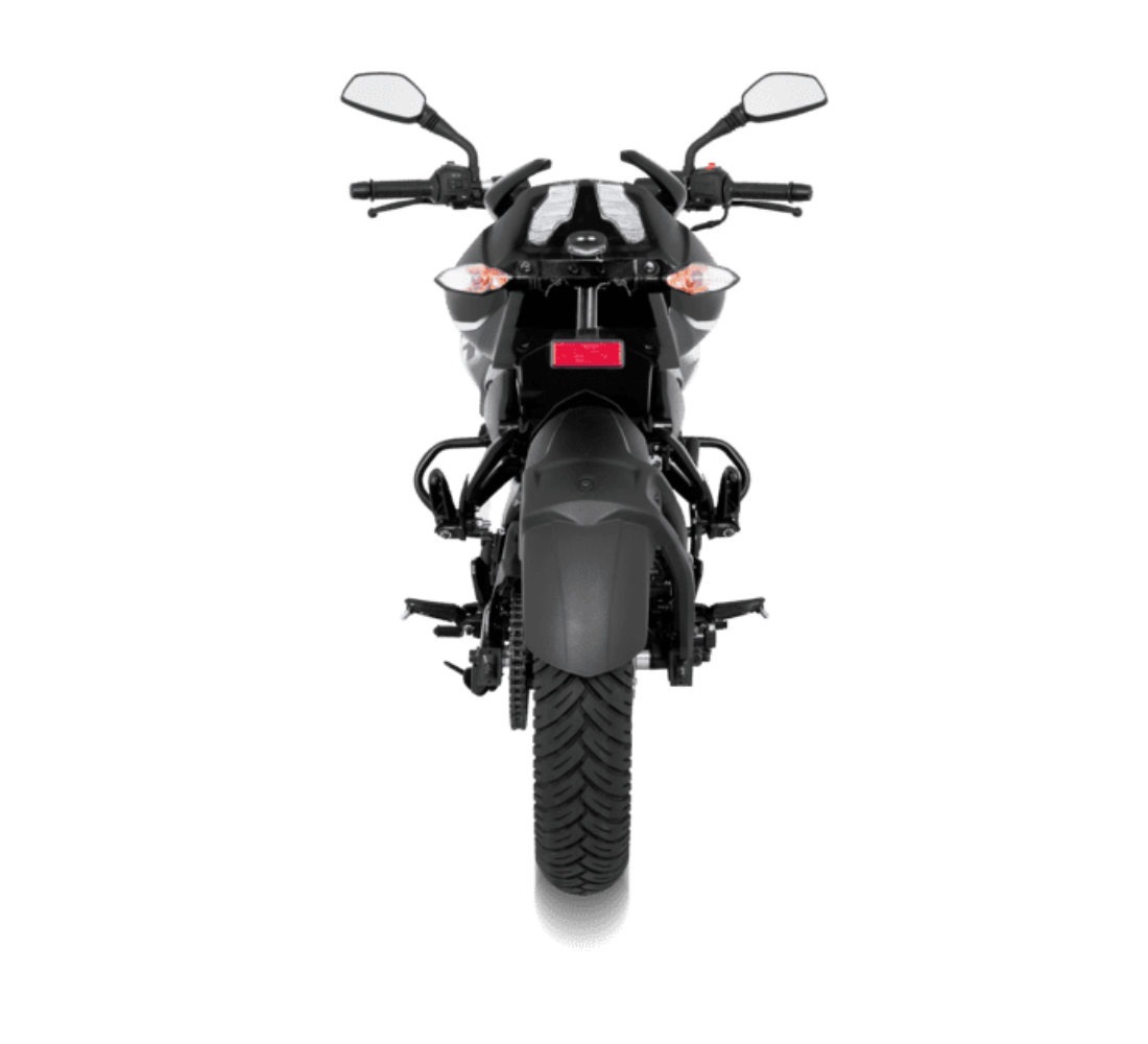 Motocicleta Bajaj Pulsar NS 160 FI  en plano trasero galgo Colombia