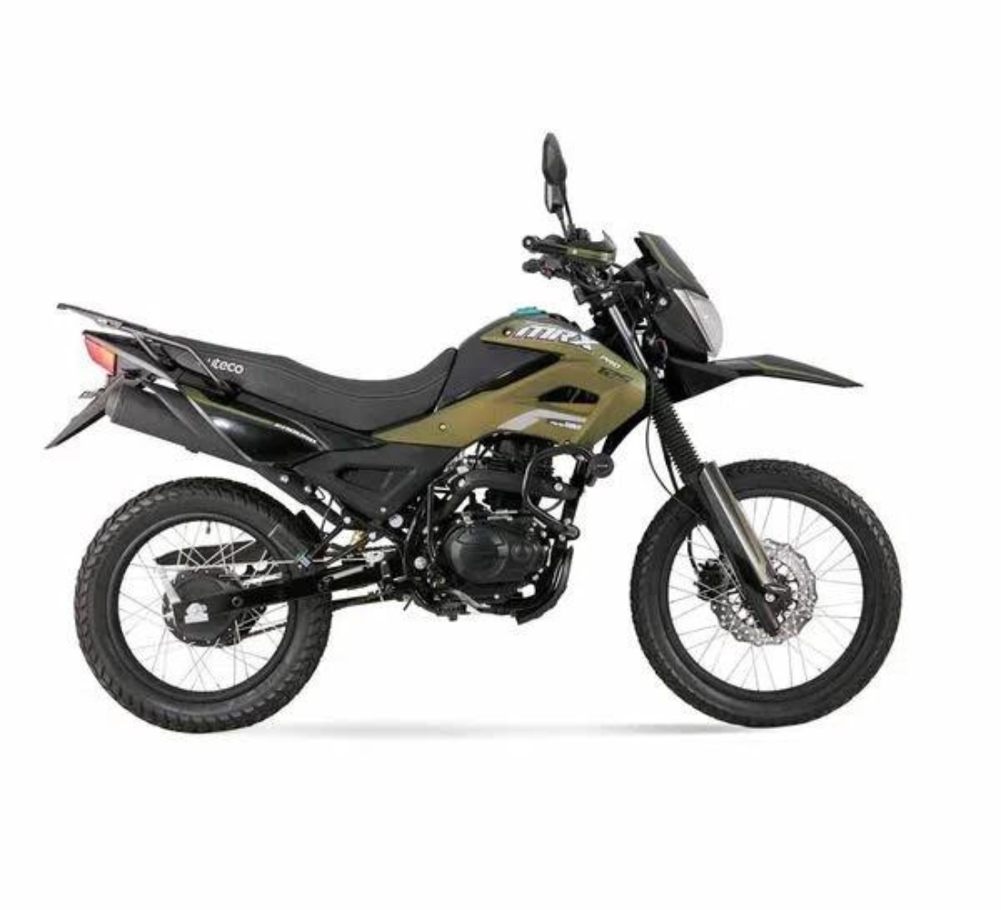 Motocicleta Victory MRX 125 Pro en plano lateral galgo Colombia