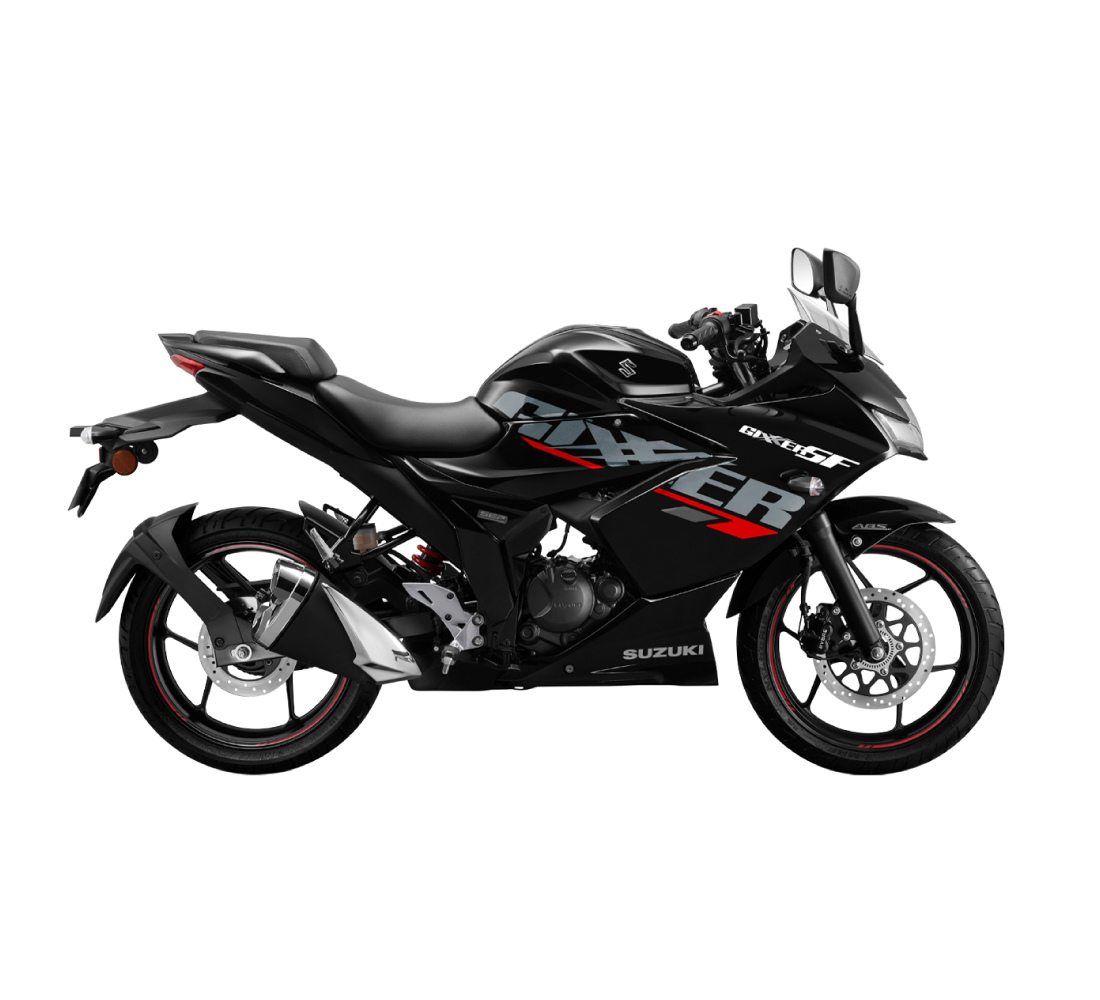 Motocicleta Suzuki GIXXER SF 150 ABS en plano lateral galgo Colombia