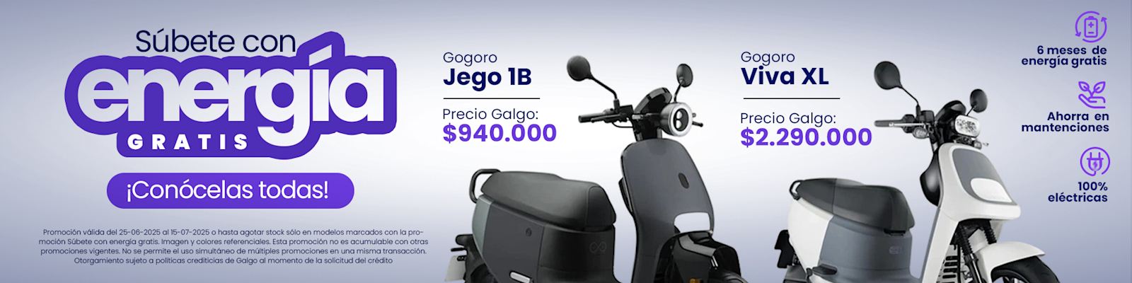 La suite de Gogoro y copec voltex ahora vienen con 6 meses de energía gratis, precios y descuentos insuperables