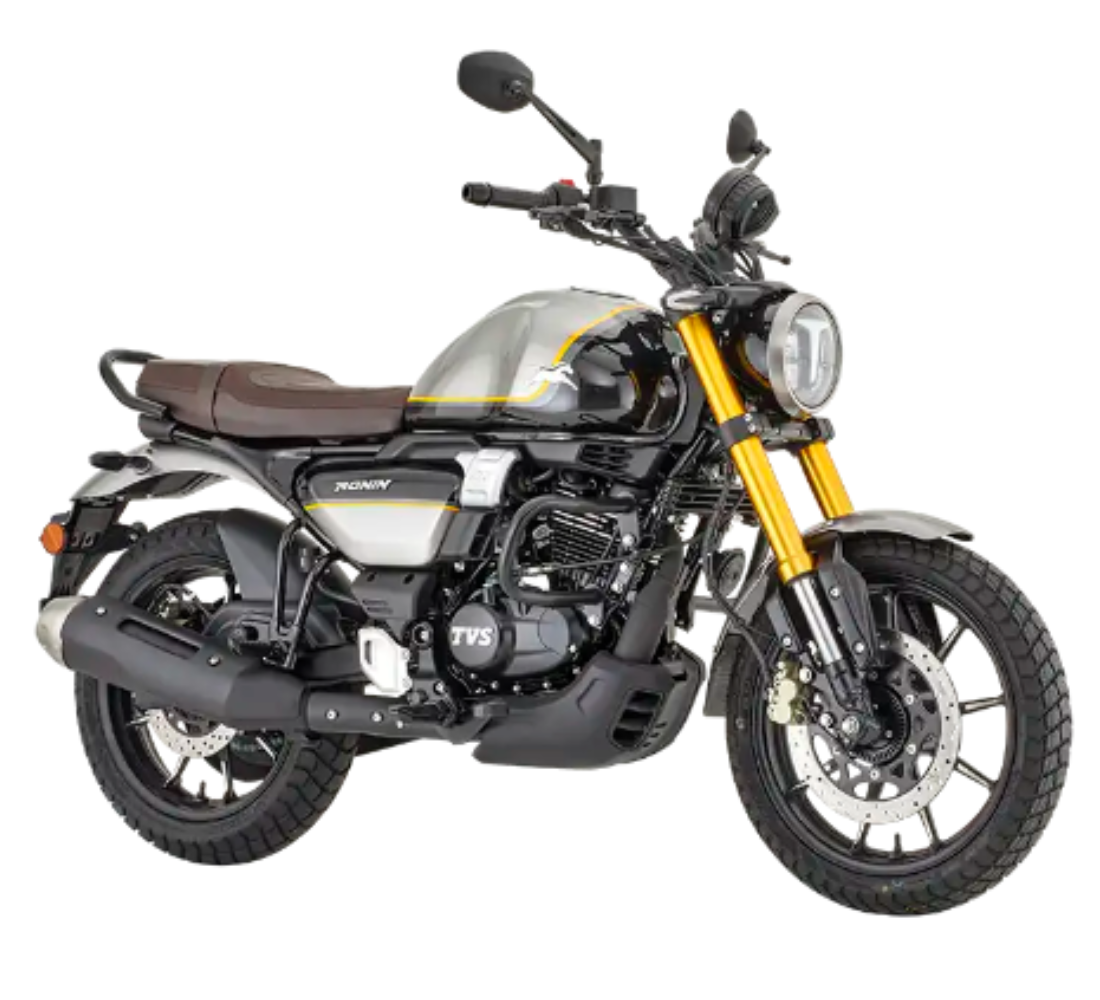 Motocicleta TVS RONIN en primer plano galgo Colombia