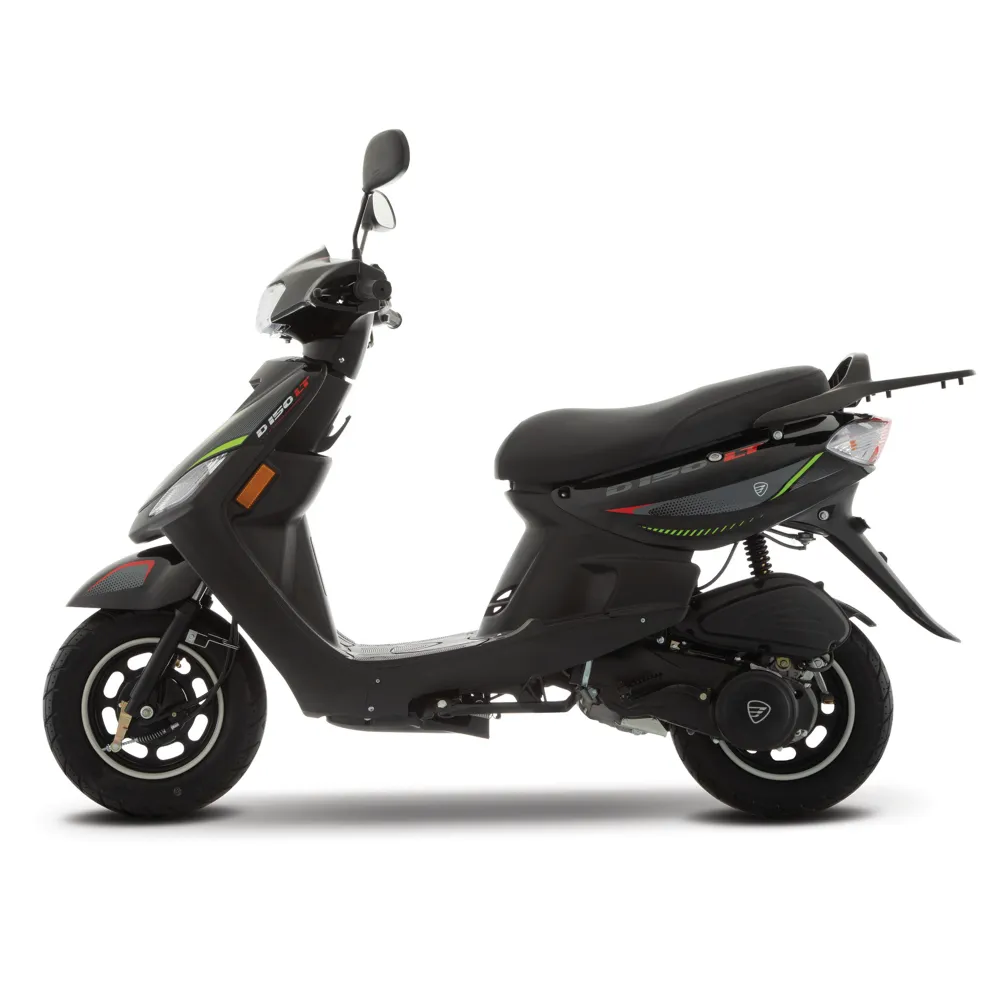 Motoneta Italika D150 LT Negra lateral