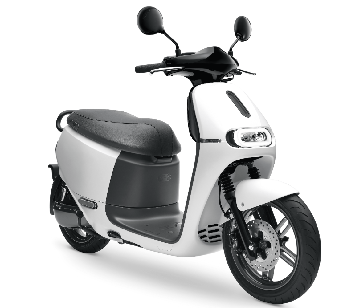 Motocicleta Gogoro 2 Plus en primer plano galgo Colombia