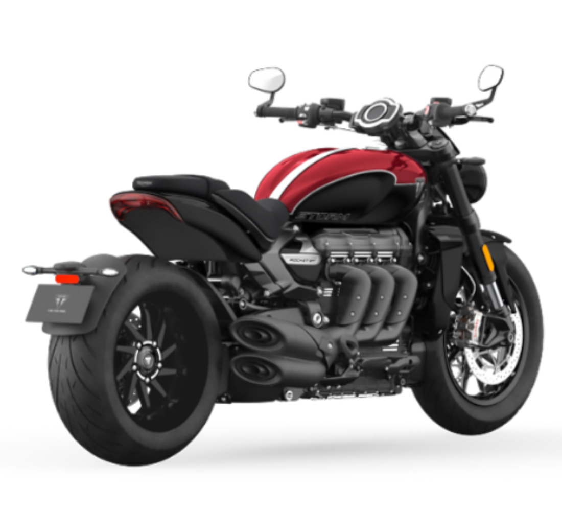 Motocicleta Triumph Rocket 3 Storm R en plano diagonal galgo México