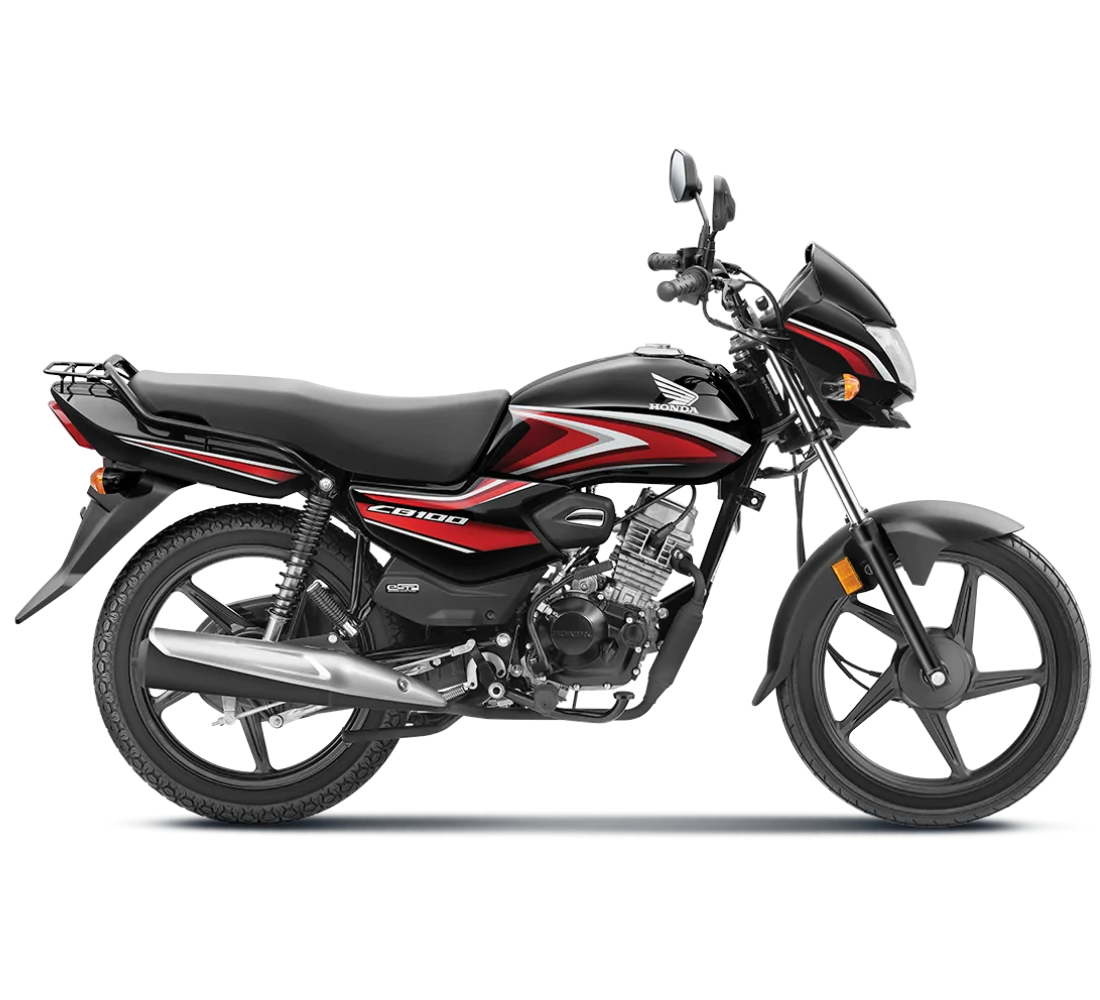 Motocicleta Honda CB 100 en plano lateral negro galgo Colombia