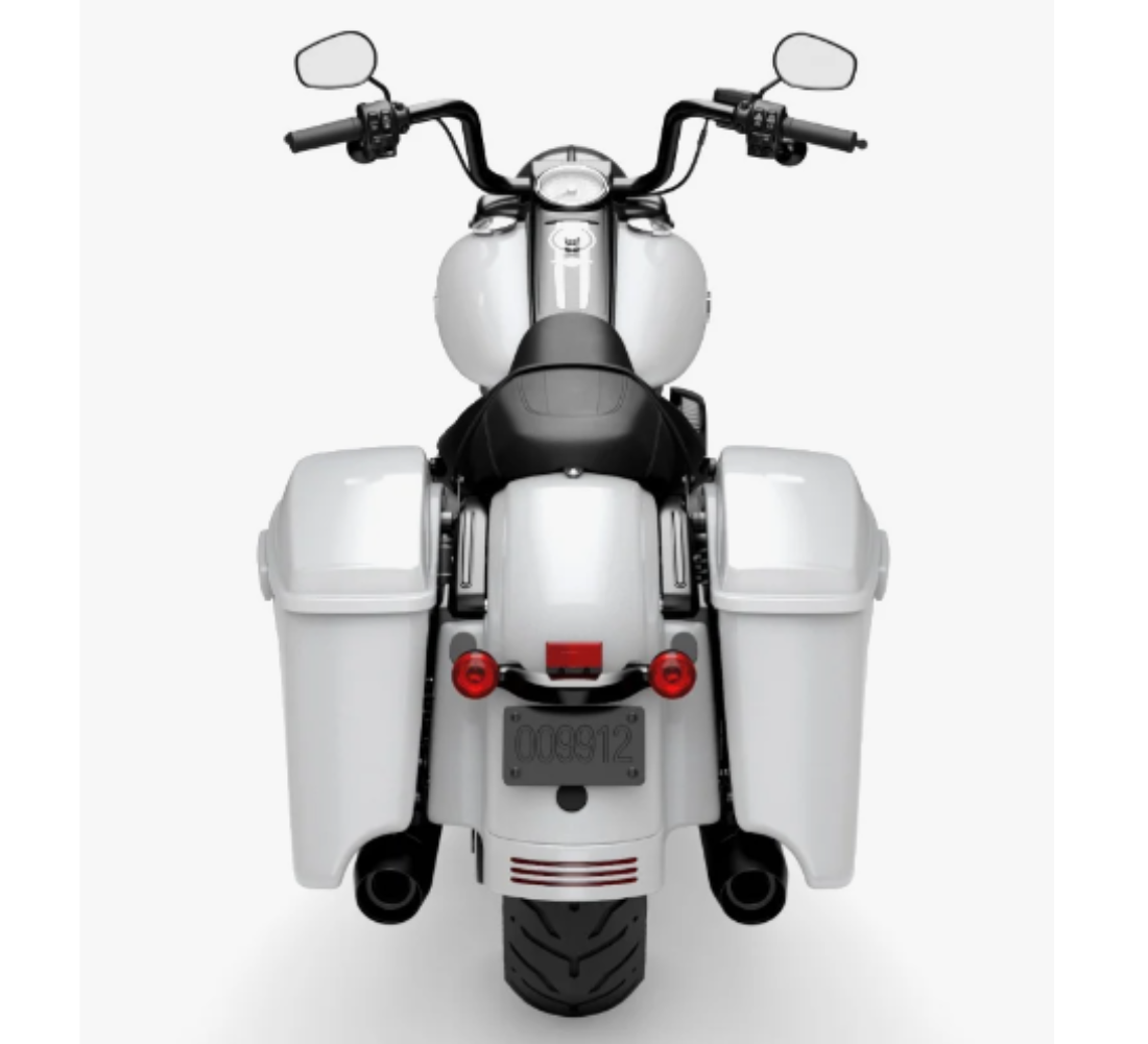 Motocicleta Harley Davidson Road King Special en plano trasero galgo México