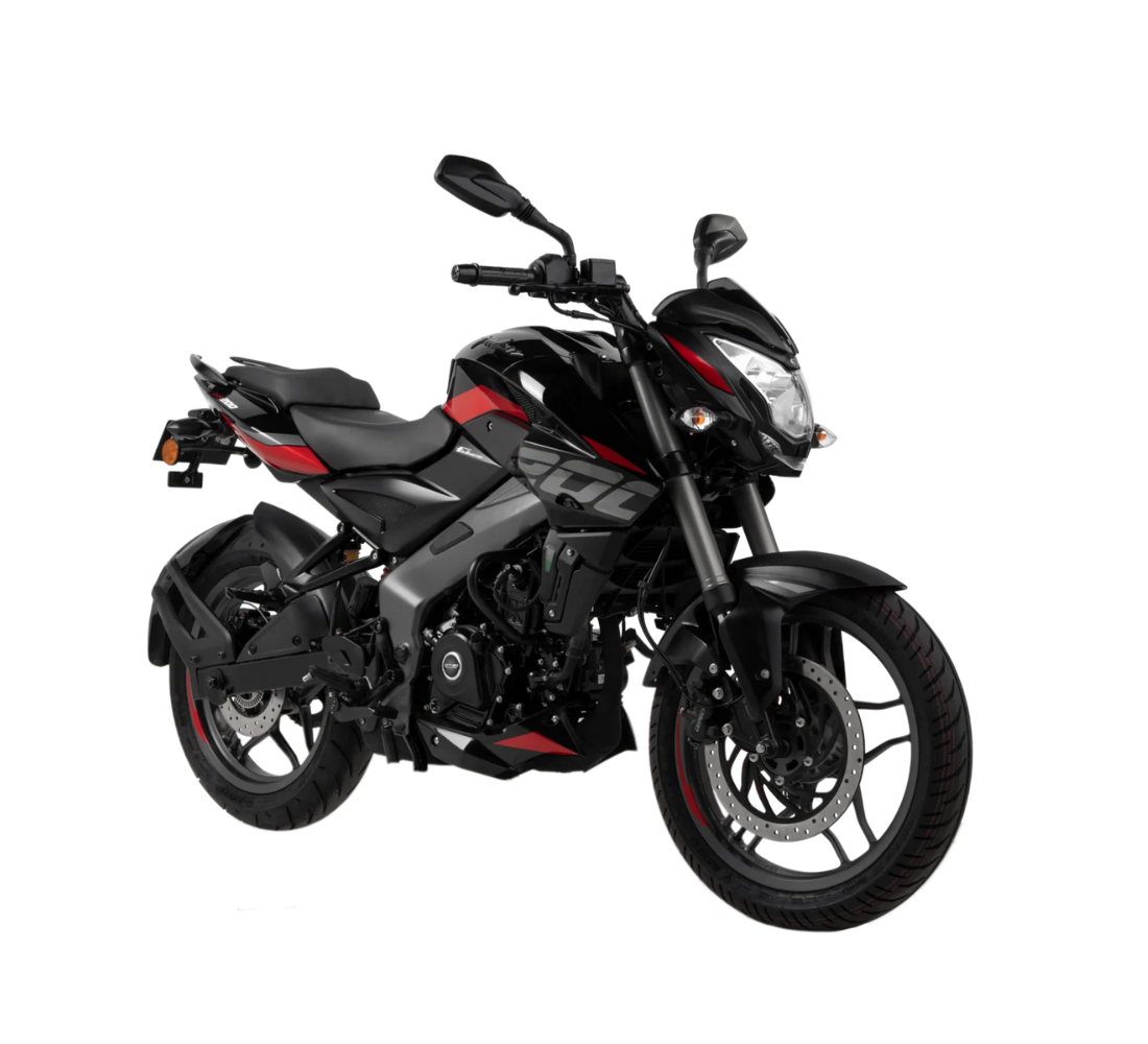 Motocicleta Bajaj Pulsar 200 NS FI UG en primer plano galgo Colombia