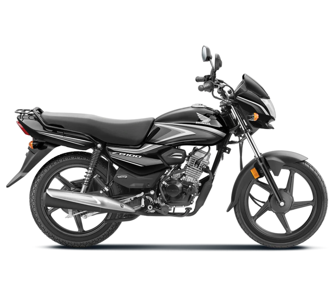 Motocicleta Honda CB 100 en plano lateral rojo galgo Colombia