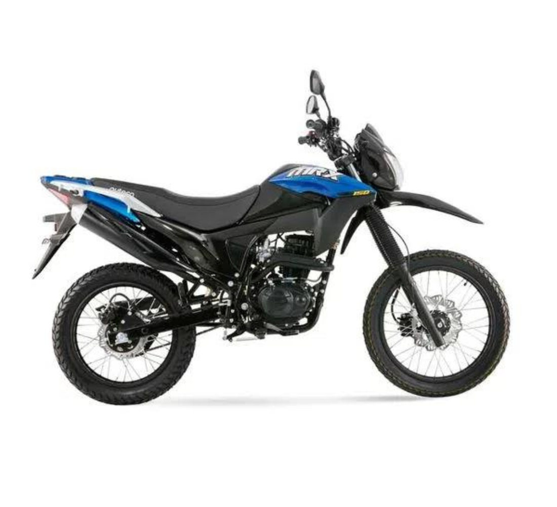 Motocicleta Victory MRX 150 en plano lateral galgo Colombia