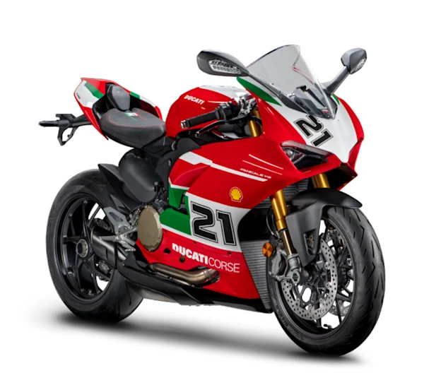 Motocicleta Ducati Panigale V2 Bayliss 1st Championship 20th Anniversary en primer plano galgo México