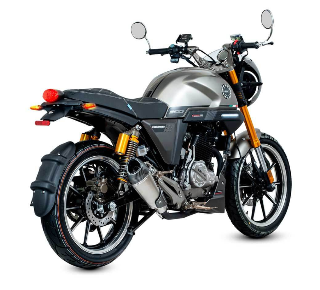 Motocicleta Vento Rocketman Carrera 300 en plano diagonal galgo Mexico