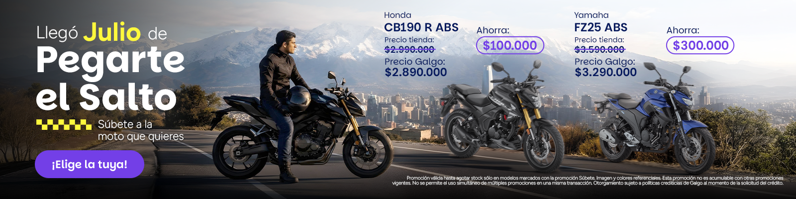 Súbete, a los mejores precios del mercado, a la moto que quieres, con las mejores ofertas en galgo, el ahorro más grande esta aquí
