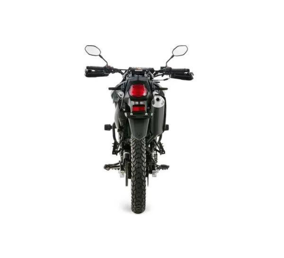 Motocicleta Victory MRX 150 Pro TK en plano trasero galgo Colombia