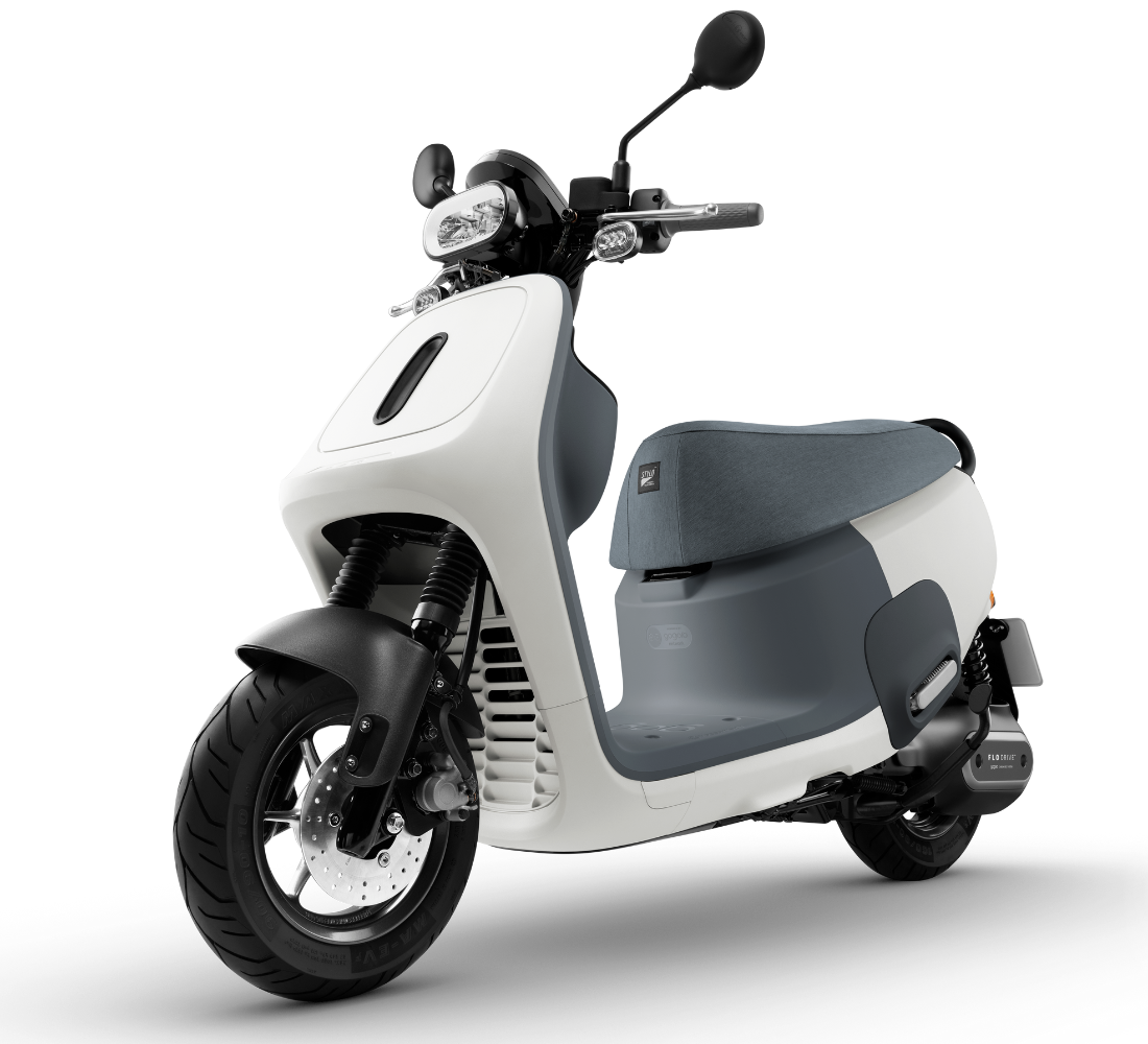 Motocicleta Gogoro Viva Mix en plano diagonal galgo Colombia