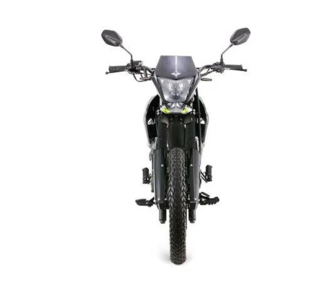 Motocicleta Victory MRX 125 TK en plano frontal galgo Colombia