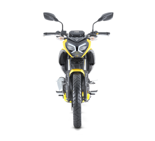 Motocicleta TVS Stryker 3V en plano frontal galgo Colombia