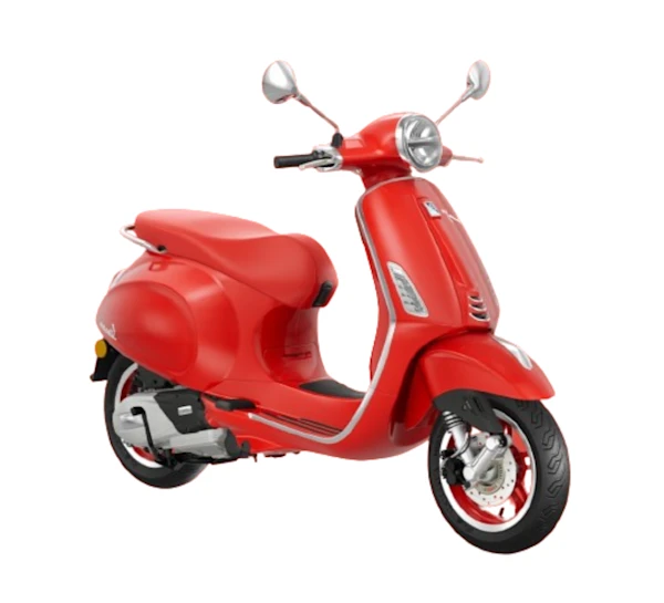 Motocicleta Vespa Primavera Red 125 4S3V en primer plano galgo México